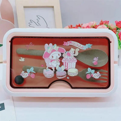 Γελοιογραφία Student Box Lunch Box Lunch Bento Box Διπλό φορητό κουτί γεύματος Χαριτωμένο κουτί αποθήκευσης Κουτί μεσημεριανού πικ-νικ Fresh Box Κουζίνα σερβίτσιο