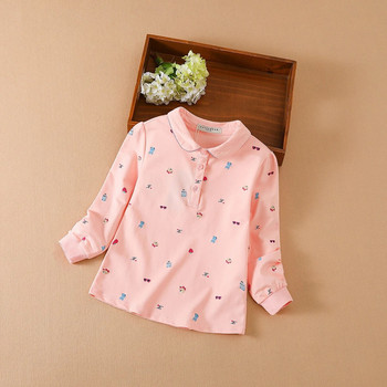 Κοριτσίστικα μπλουζάκια πόλο Παιδικά κορυφαία ρούχα φθινοπωρινά μακρυμάνικα βαμβακερά πουκάμισα Παιδικά καθημερινά casual ρούχα 4-12T