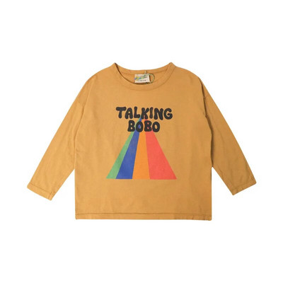 Ins Nauji 2023 m. Korėjos vaikų rudens žieminiai drabužiai mergaitėms berniukams Kūdikių marškinėliai ilgomis rankovėmis animacinių filmų Juokingi viršutiniai drabužiai, dėvėti medvilniniai marškinėliai