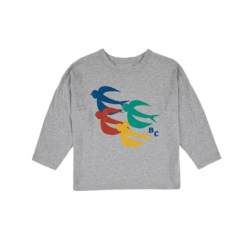 Ins Jauns 2023. gada korejiešu bērnu rudens ziemas apģērbs meitenēm zēniem, mazuļu krekls ar garām piedurknēm, multfilma, smieklīgi topi, valkāt kokvilnas t-kreklu