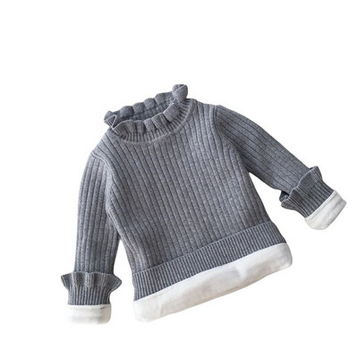 Zimski džemper od flisa za malu djecu, topli pulover za djevojčice, deblja pletena majica, dječja dolčevita zimska džempera s dugim rukavima