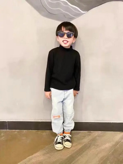 2022. gada rudens, ziema meitenēm, zēniem, viena vilna, mīksta, silta puskakla T-krekli ar garām piedurknēm.