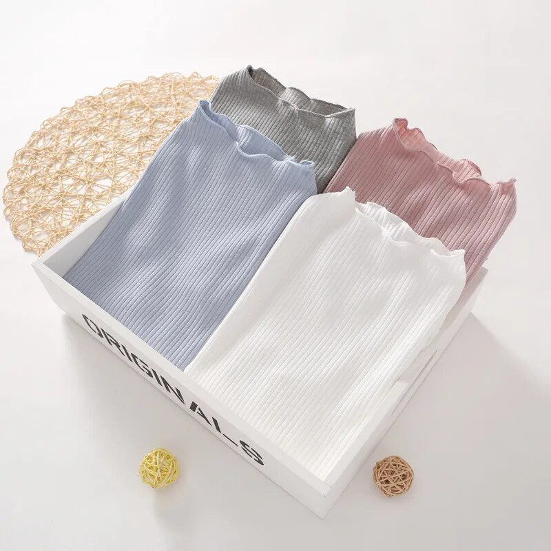 Meiteņu T-krekls ar garām piedurknēm mazuļu bērnu krekls ar apakšējo apkakli bērniem Apģērbi Jauni pavasara meiteņu topi