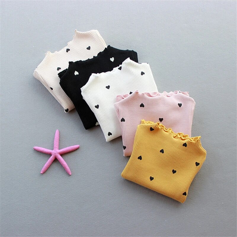 Tüdrukute T-särk Pikkade varrukatega Beebi Lastele Kilpkaelusega alumine särk lastele Armastusriided Uued kevadised tüdrukute topid Kuumad Uus