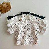 0-4 godine Pamučna dječja odjeća Majice dugih rukava s dolčevitom Majice za dječake i djevojčice Ležerna dječja majica s kratkim rukavima Jesen Proljeće Majica