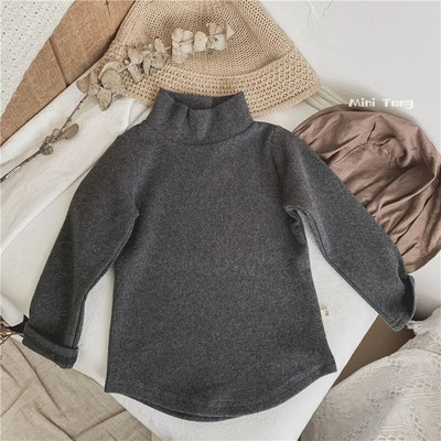 1-6-aastastele lastele poolkaelusega T-särgid, pikkade varrukatega beebipoiste tüdrukud, sügistalvised särksärgid, topid, soojad lastesärgid