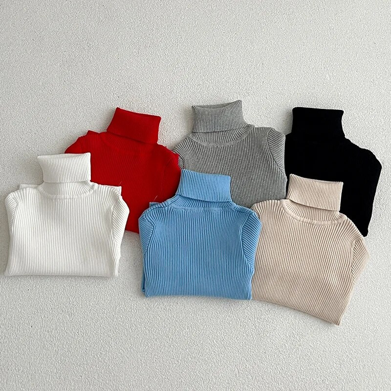 Megztiniai kūdikiams Vaikiški megztiniai su vėžliais ilgomis rankovėmis Minkšti vilnoniai drabužiai berniukams mergaičių mezginiai megztiniai apatiniai ruduo žiema