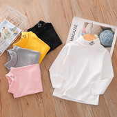 Toddler Bērnu apģērbi TOPS Zēniem un meitenēm Rudens ziemas krekls ar apakšējo apkakli Mazuļu T-krekls ar garām piedurknēm rudens bērniem