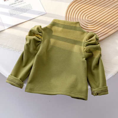 2023. aasta talvised laste tüdrukute topid puuvillasest fliisist tugeva pikkade varrukatega lihtsad tüdrukute särgid, sooja põhjaga väikelaste tüdrukute alussärgid