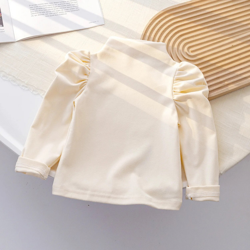 2023. aasta talvised laste tüdrukute topid puuvillasest fliisist tugeva pikkade varrukatega lihtsad tüdrukute särgid, sooja põhjaga väikelaste tüdrukute alussärgid