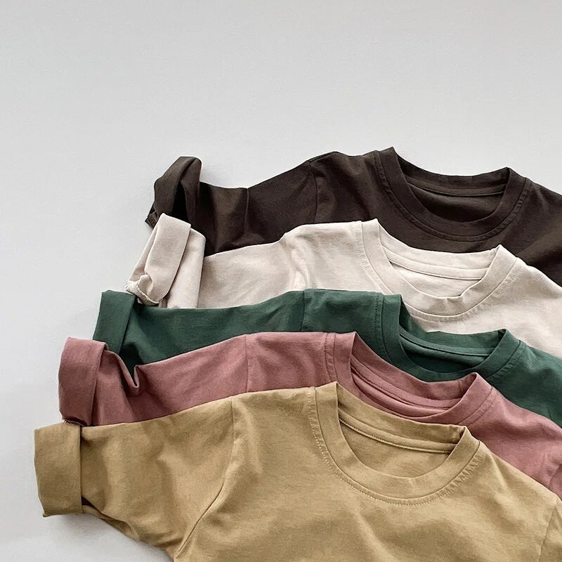 Pamuk Jednobojni 2023. Proljeće Jesen Nove dječje majice Ležerne majice dugih rukava za dječake Djevojčice Majice za malu djecu Dječja odjeća za 1-8 godina