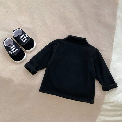 Toamnă Iarnă Moda Băiat Bebeluș Solid Grătul Cu mâneci lungi Cămașă cu fundul Fată Sugar Bumbac Casual Tricou Copii Topuri Haine