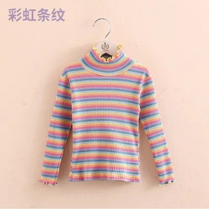 2023. Proljeće Jesen 2 3 4 5 6 8 10 12 godina Dječja šarena prugasta majica s visokim izrezom i dugim rukavima, osnovna dolčevita za djecu, djevojčice