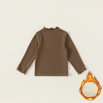 Ζεστό Fleece Μασίφ 2023 Φθινόπωρο Χειμώνας Παιδικά μπλουζάκια Casual κορίτσια με μακρυμάνικο μπλουζάκια μπλουζάκια για νήπια φορούν παιδικά ρούχα για 1-8 ετών