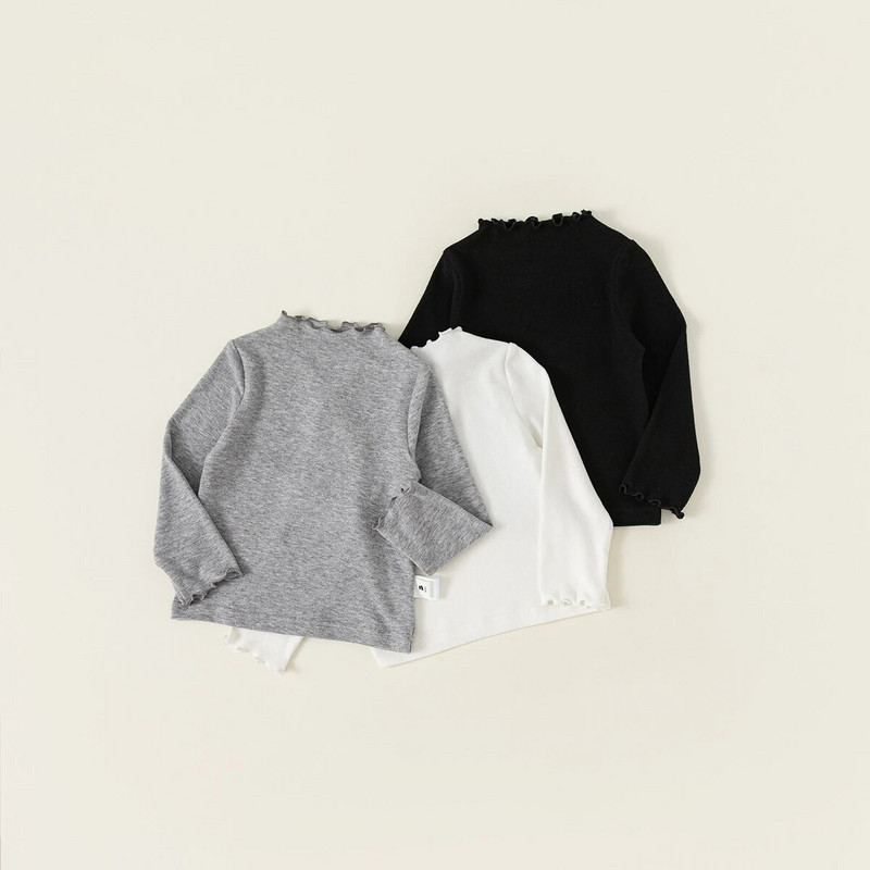 Jednobojne dječje majice od toplog flisa 2023. Jesen Zima Ležerne majice dugih rukava za djevojčice Dječja odjeća za 1-8 godina