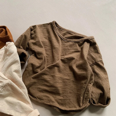 Soliidne 2023. aasta kevadsügis, uued laste T-särgid, poisid, tüdrukud, vabaaja pikkade varrukatega topid, lapsed, puuvillased särgid, 1–8-aastaste laste riided