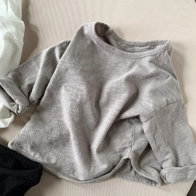 Soliidne 2023. aasta kevadsügis, uued laste T-särgid, poisid, tüdrukud, vabaaja pikkade varrukatega topid, lapsed, puuvillased särgid, 1–8-aastaste laste riided