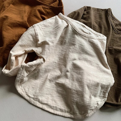 Soliidne 2023. aasta kevadsügis, uued laste T-särgid, poisid, tüdrukud, vabaaja pikkade varrukatega topid, lapsed, puuvillased särgid, 1–8-aastaste laste riided