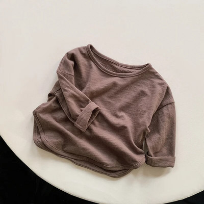 Soliidne 2023. aasta kevadsügis, uued laste T-särgid, poisid, tüdrukud, vabaaja pikkade varrukatega topid, lapsed, puuvillased särgid, 1–8-aastaste laste riided