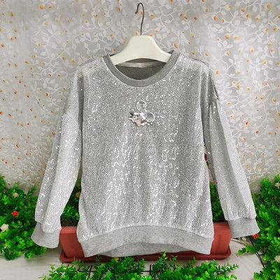 odjeća za djevojčice majica dugih rukava za djecu Bluze sa šljokicama iz crtanih filmova ljetna dječja majica kratkih rukava za djevojčice butik odjeća od 4 do 12 godina