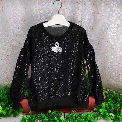 odjeća za djevojčice majica dugih rukava za djecu Bluze sa šljokicama iz crtanih filmova ljetna dječja majica kratkih rukava za djevojčice butik odjeća od 4 do 12 godina