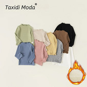 Soe fliis, soliidne 2023. aasta sügistalvise laste T-särgid, vabaaja tüdrukute pikkade varrukatega topid T-särgid Väikelaste kandmine Lasteriided vanusele 1–8 a.