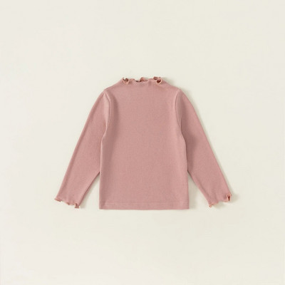 Soe fliis, soliidne 2023. aasta sügistalvise laste T-särgid, vabaaja tüdrukute pikkade varrukatega topid T-särgid Väikelaste kandmine Lasteriided vanusele 1–8 a.