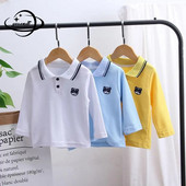 Laste polosärgid Sügiskevad, poisid, tüdrukud, topid T-särgid, pikkade varrukatega, alla keeratav krae Multifilm, hingav lasteriided Y20