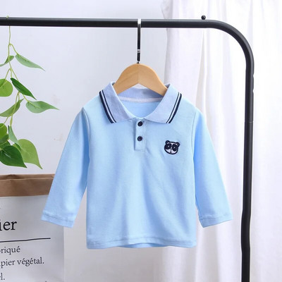 Laste polosärgid Sügiskevad, poisid, tüdrukud, topid T-särgid, pikkade varrukatega, alla keeratav krae Multifilm, hingav lasteriided Y20