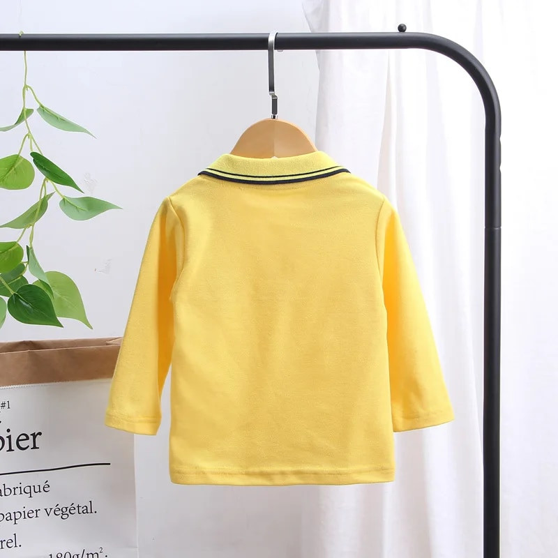 Laste polosärgid Sügiskevad, poisid, tüdrukud, topid T-särgid, pikkade varrukatega, alla keeratav krae Multifilm, hingav lasteriided Y20