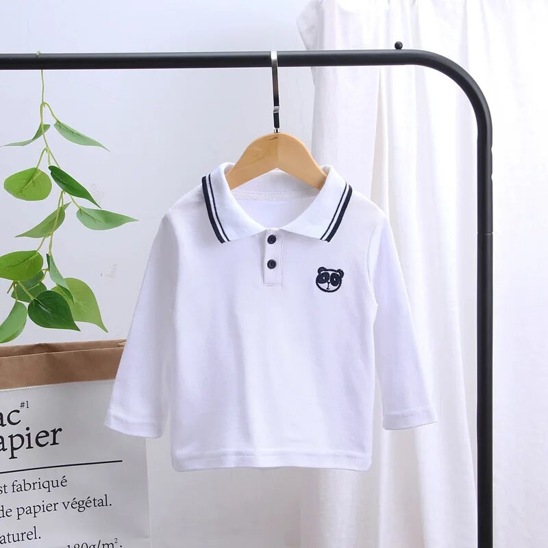 Laste polosärgid Sügiskevad, poisid, tüdrukud, topid T-särgid, pikkade varrukatega, alla keeratav krae Multifilm, hingav lasteriided Y20