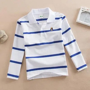 Yauamdb Laste polosärgid Kevad-Sügis 4-15a Poisid Tüdrukud Topid T-püksid Pikad varrukad Triibuline Allakäidav krae Lasteriided Ly26