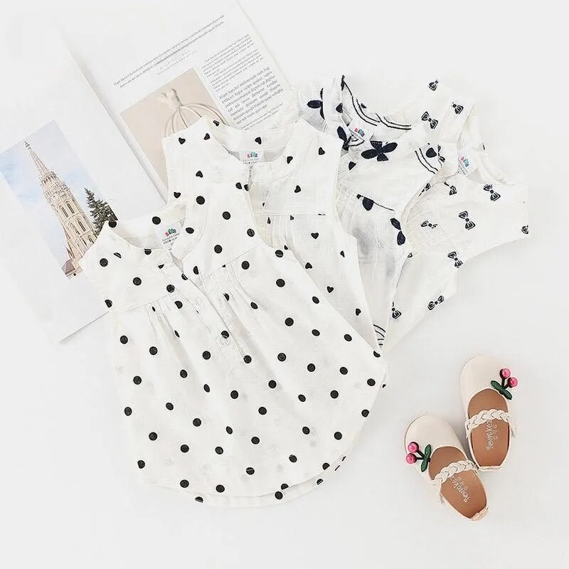 2023. aasta suvi 2 3 4 5 6 8 10 aastane laste valge lilleline täistrükiga puuvillane mandariini krae varrukateta beebile mõeldud tüdrukute pluusisärk