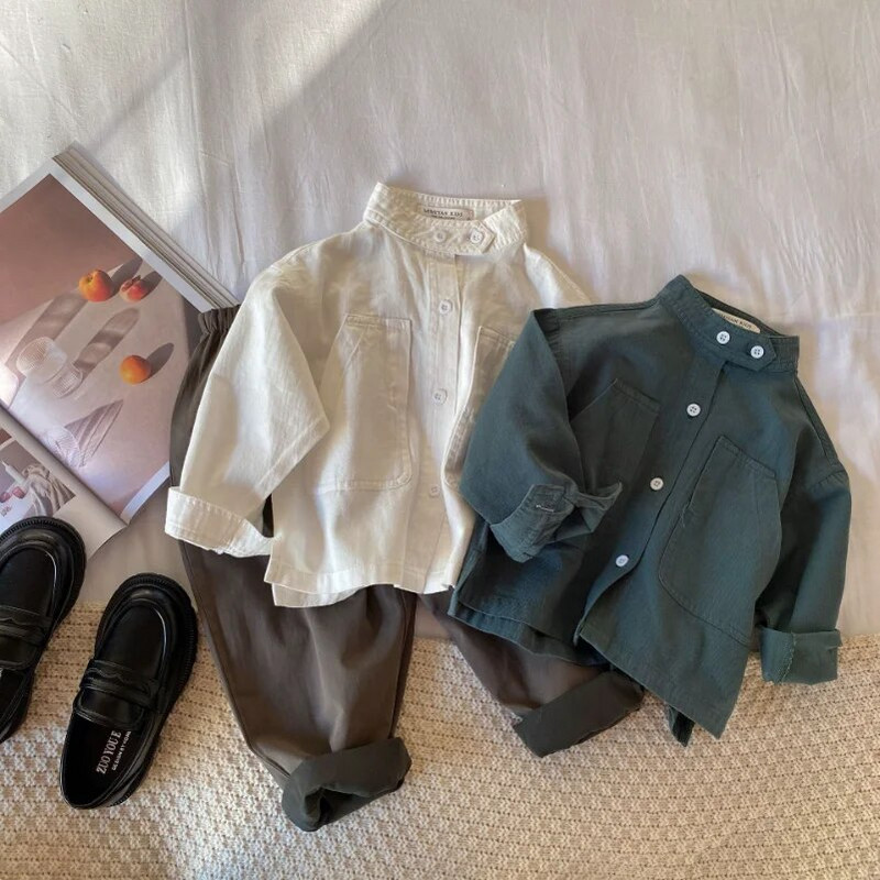 2023. gada pavasaris, rudens, drēbes, meitenes, zēni, jauns ikdienas krekls ar garām piedurknēm, pogām, bērniem, bērniem, brīvajam laikam, jaciņa blūze 80-140 cm