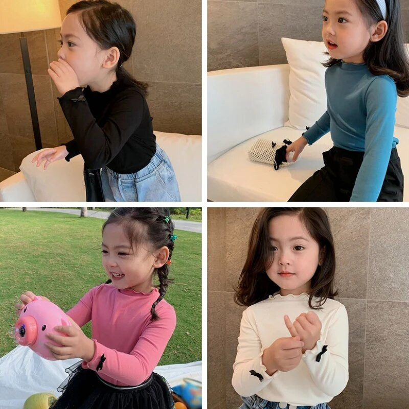 Jesen Zima Djevojčice Dječaci Ležerna dolčevita Topla mekana majica dugih rukava Donja majica Beba Djeca Dječji pulover 1-6 godina