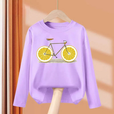 Aimi Lakana Cămăși cu mânecă lungă Tricou cu bicicletă cu fructe pentru copii, băieți, fete, topuri din bumbac, haine amuzante pentru biciclete, primăvară, toamnă, tricouri 3T-14T