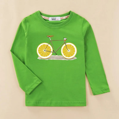 Aimi Lakana Cămăși cu mânecă lungă Tricou cu bicicletă cu fructe pentru copii, băieți, fete, topuri din bumbac, haine amuzante pentru biciclete, primăvară, toamnă, tricouri 3T-14T