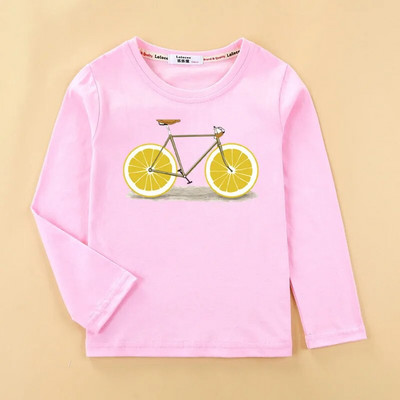 Aimi Lakana Cămăși cu mânecă lungă Tricou cu bicicletă cu fructe pentru copii, băieți, fete, topuri din bumbac, haine amuzante pentru biciclete, primăvară, toamnă, tricouri 3T-14T