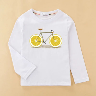 Aimi Lakana Cămăși cu mânecă lungă Tricou cu bicicletă cu fructe pentru copii, băieți, fete, topuri din bumbac, haine amuzante pentru biciclete, primăvară, toamnă, tricouri 3T-14T
