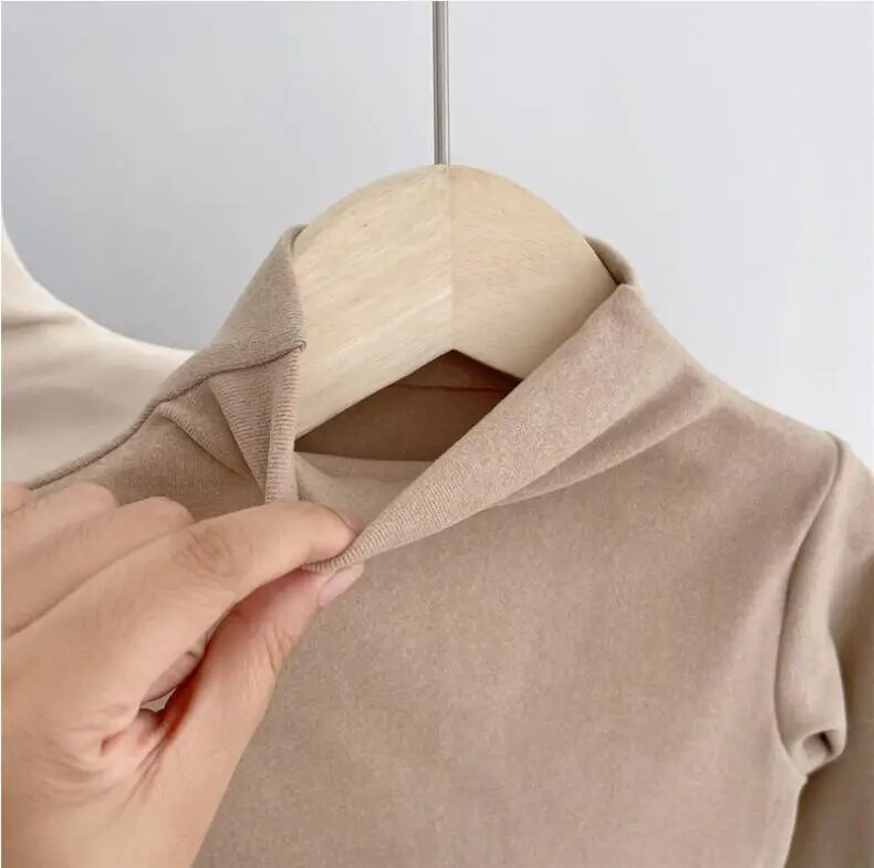 Sügistalv Lapsed Lapsed Poisid Tüdrukud T-särgid Topid Turtlene kaelus Tugev pikkade varrukatega Soe fliisist särgid Lastele T-särgid