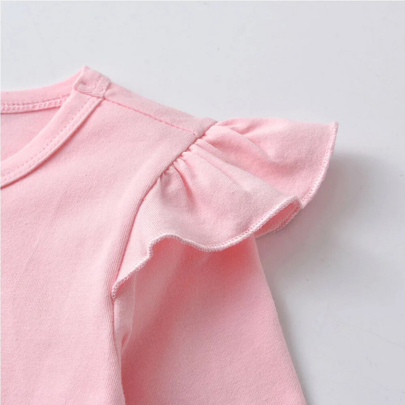 DXTON Baby Girls marškinėliai Rudeniniai Vaikiški Viršutiniai Mergaitėms Ilgomis rankovėmis Marškinėliai Vienaragiai Marškinėliai Raidžių aplikacijos Vaikiški Drabužiai 3-8Y