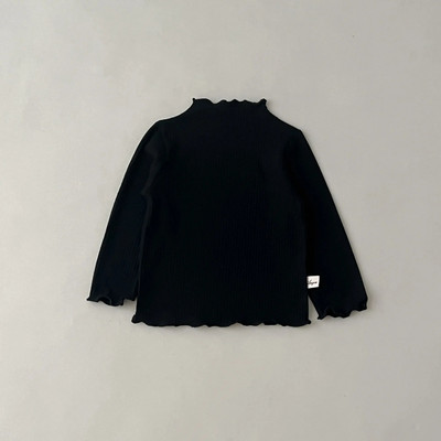 Toamnă Fată Baby Pit Dungate Mâneci Lungi Cămașă Cu fundul Copii Tricou subțire cu volană cu nervuri Copii Bumbac Solid Subțire Casual Tricouri