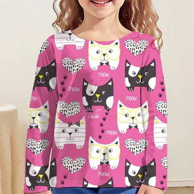 Kawaii majice, dječje majice za djevojčice, majice kratkih rukava od 9 do 12 godina, korejska dječja odjeća, jesen 2023., majice sa životinjama za djevojčice