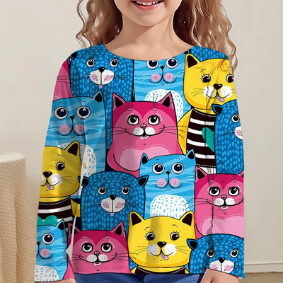 Kawaii majice, dječje majice za djevojčice, majice kratkih rukava od 9 do 12 godina, korejska dječja odjeća, jesen 2023., majice sa životinjama za djevojčice