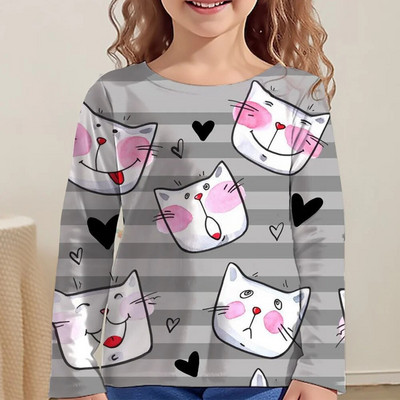 Kawaii majice, dječje majice za djevojčice, majice kratkih rukava od 9 do 12 godina, korejska dječja odjeća, jesen 2023., majice sa životinjama za djevojčice