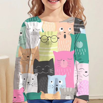 Kawaii majice, dječje majice za djevojčice, majice kratkih rukava od 9 do 12 godina, korejska dječja odjeća, jesen 2023., majice sa životinjama za djevojčice