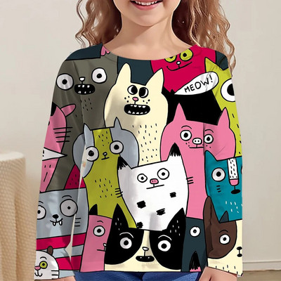 Kawaii majice, dječje majice za djevojčice, majice kratkih rukava od 9 do 12 godina, korejska dječja odjeća, jesen 2023., majice sa životinjama za djevojčice