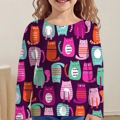 Kawaii majice, dječje majice za djevojčice, majice kratkih rukava od 9 do 12 godina, korejska dječja odjeća, jesen 2023., majice sa životinjama za djevojčice