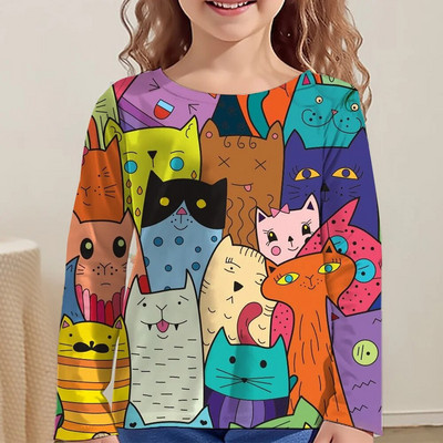 Kawaii majice, dječje majice za djevojčice, majice kratkih rukava od 9 do 12 godina, korejska dječja odjeća, jesen 2023., majice sa životinjama za djevojčice