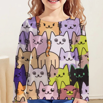 Kawaii majice, dječje majice za djevojčice, majice kratkih rukava od 9 do 12 godina, korejska dječja odjeća, jesen 2023., majice sa životinjama za djevojčice